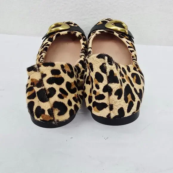 Coach Stanton Cheetah Calf Fur Flats 7.5 - Picture 4 of 8
